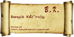 Benyik Károly névjegykártya