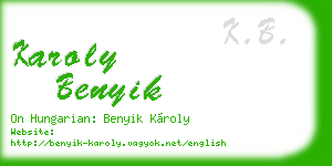 karoly benyik business card