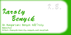 karoly benyik business card